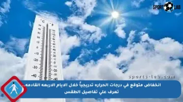 انخفاض متوقع في درجات الحرارة تدريجياً خلال الأيام الأربعة القادمة.. تعرف على تفاصيل الطقس